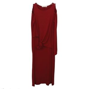 Testimony LA Cold Shoulder Front Knot Mid Dress